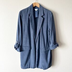 J. Jill Blue Open-Front Blazer